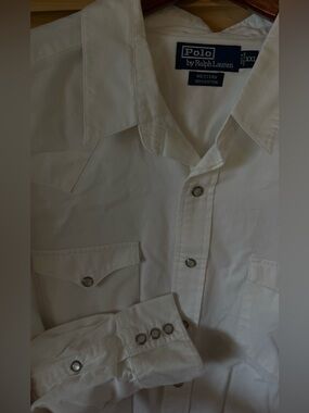 Ralph Lauren White Western Shirt VTG 90s